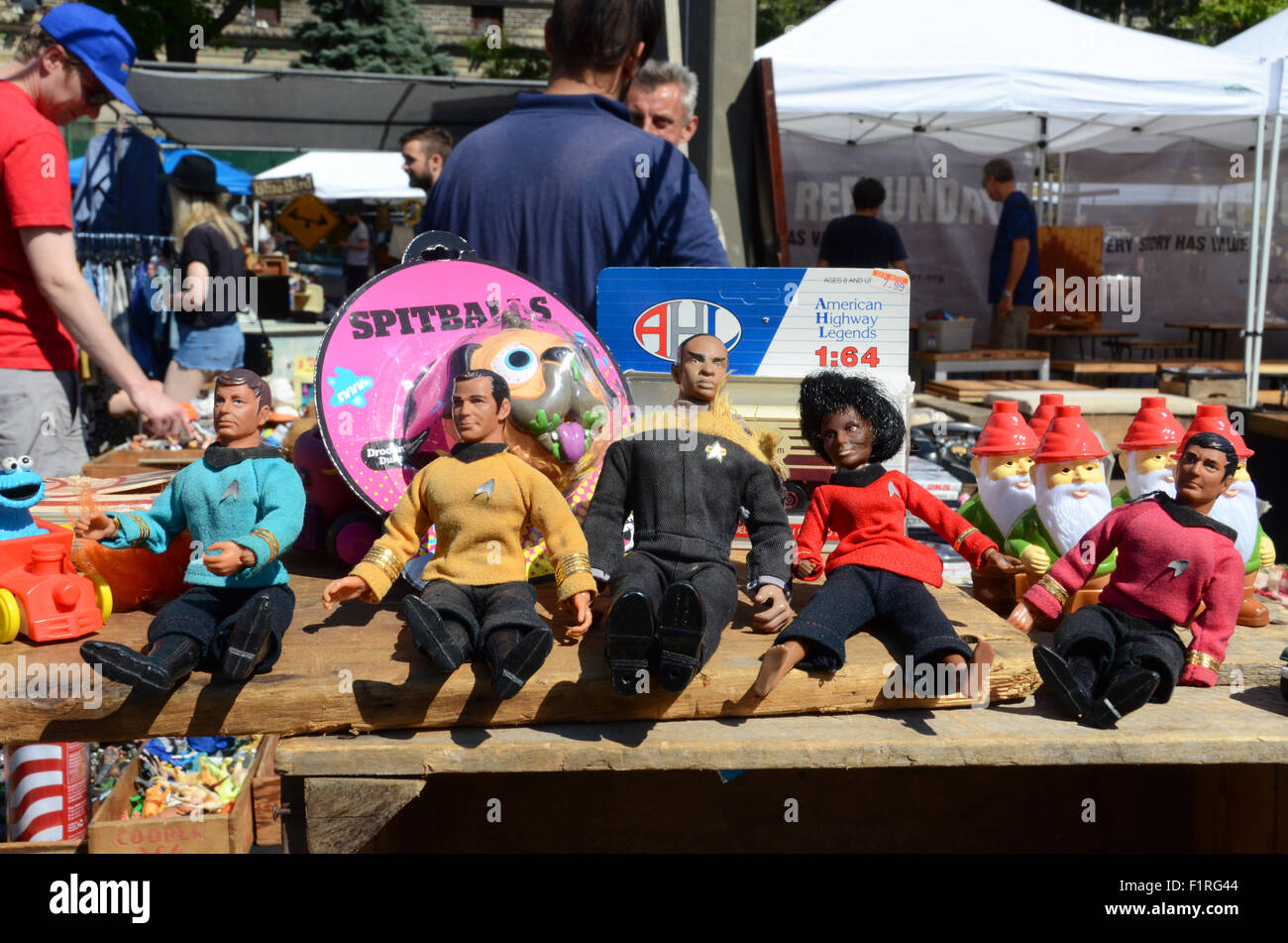 star trek dolls flea market brooklyn Stock Photo