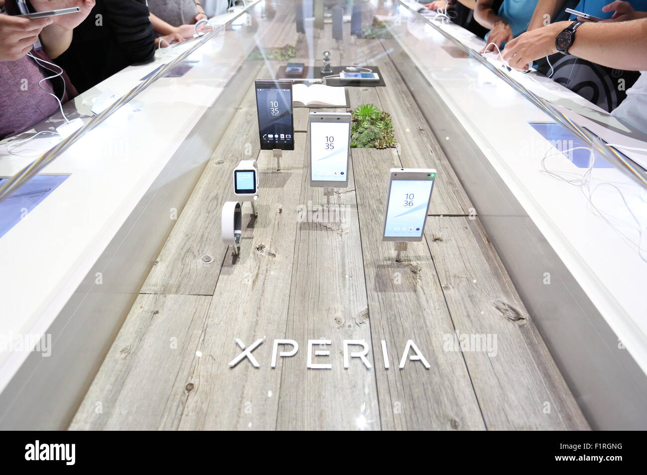 Berlin, Germany. 05th Sep, 2015. Sony presents the company' s recent electronic devices during IFA consumer electronics unlimited 2015 at Messe Berlin. © Madeleine Lenz/Pacific Press/Alamy Live News Stock Photo