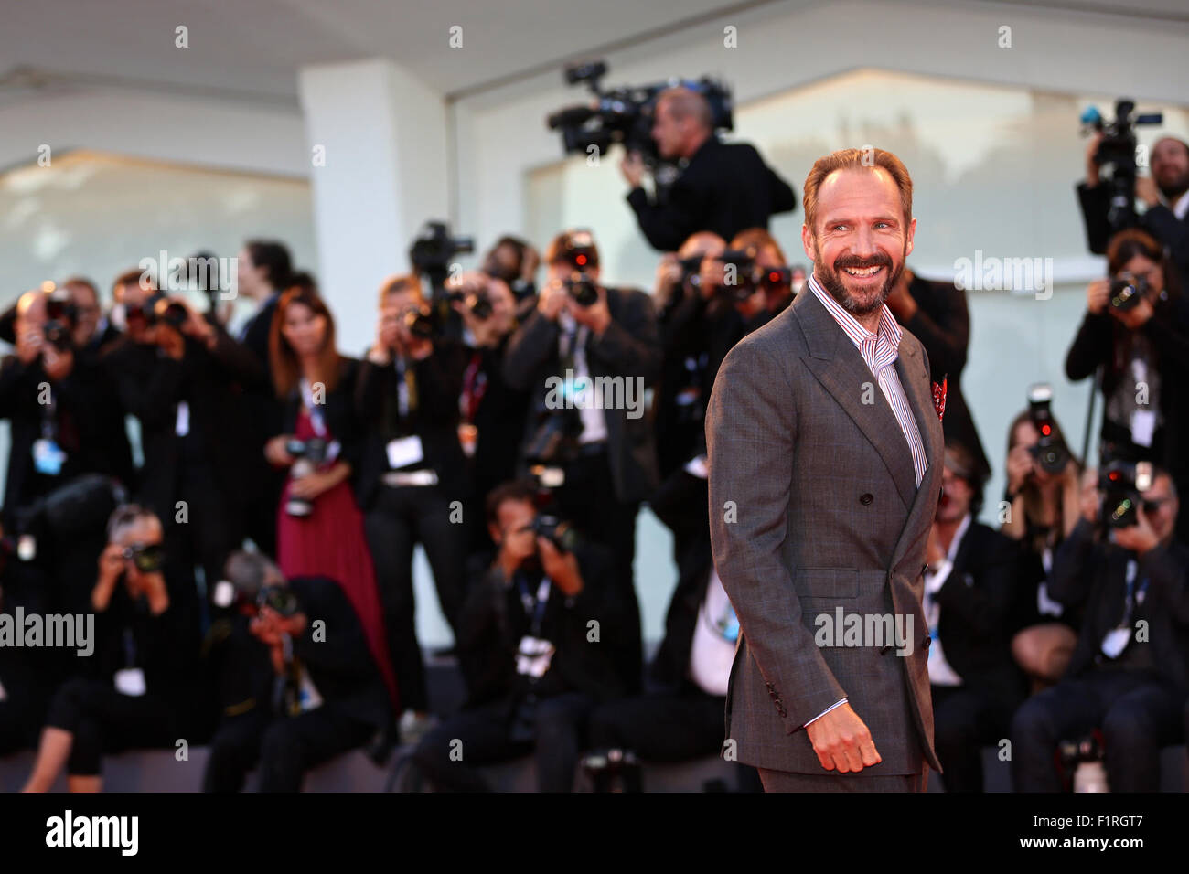 Venice, Italy. 6th Sep, 2015. Actor Ralph Fiennes attends the red carpet event for the movie 'A Bigger Splash' at the 72nd Venice Film Festival in Venice, Italy, on Sept. 6, 2015. Credit:  Jin Yu/Xinhua/Alamy Live News Stock Photo