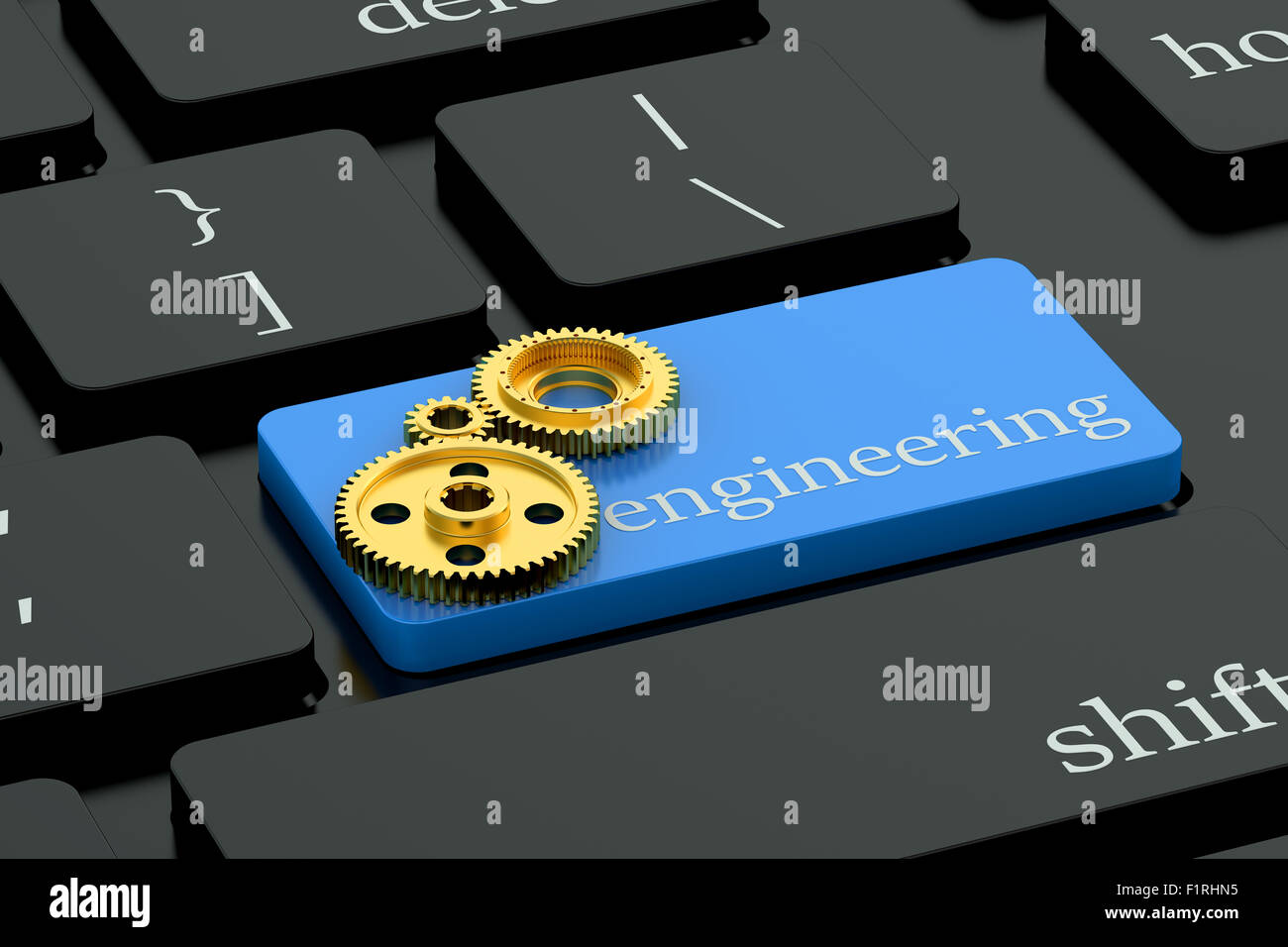 Engineering concept on blue keyboard button Stock Photo Alamy