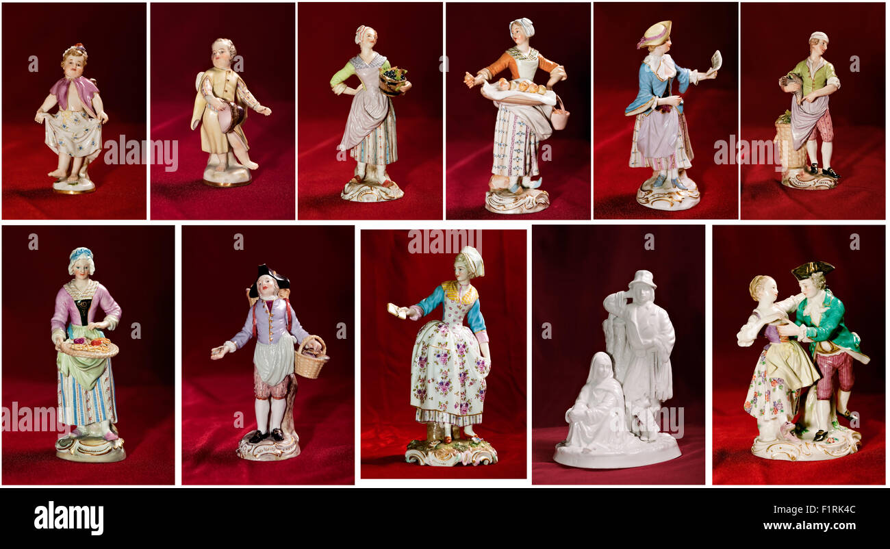 Old vintage ceramic figurines Stock Photo Alamy