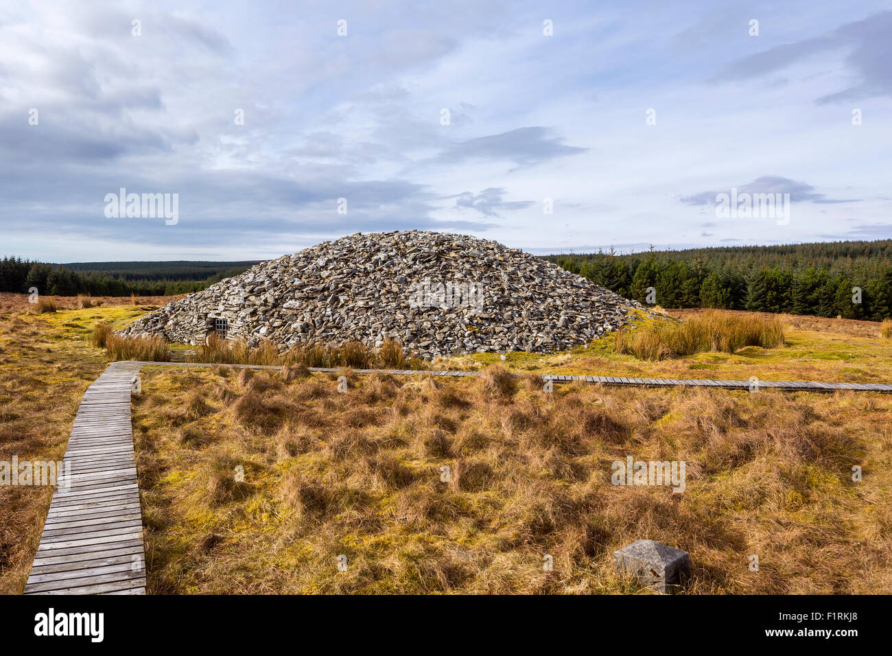 Camster Round, The Grey Cairns of Camster, Neolithic chambered cairns, Caithness, Highland, Scotland, United Kingdom, Europe. Stock Photo