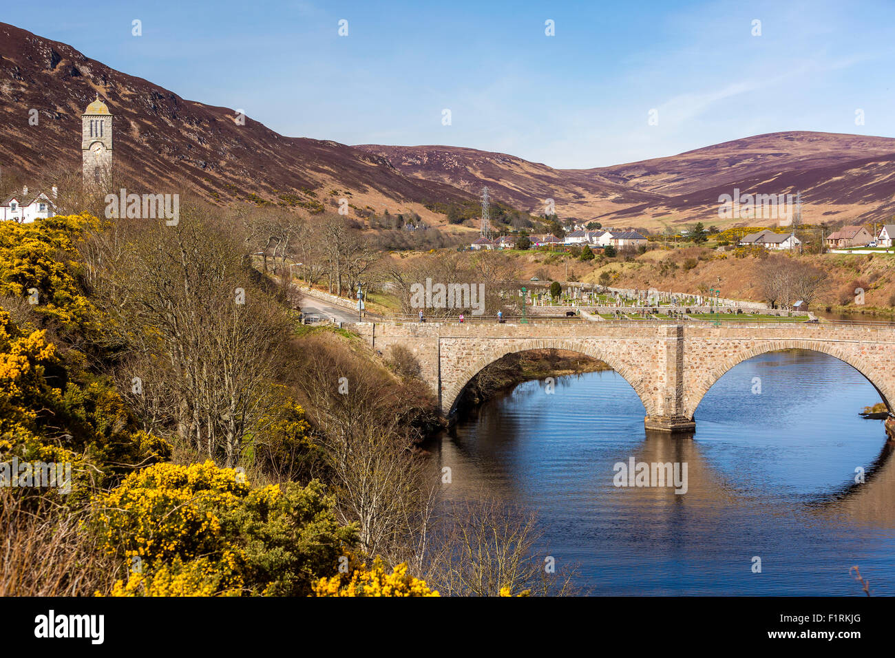 Telford Bridge, Helmsdale, Sutherland, Highland, Scotland, United Kingdom, Europe. Stock Photo