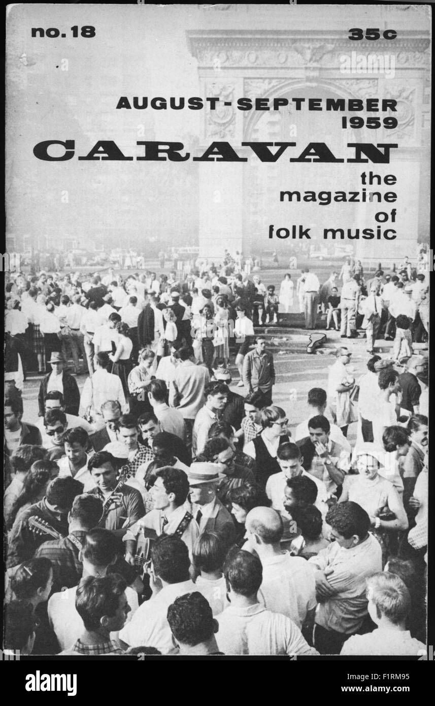 FOLK MUSIC EPHEMERA, circa 1960s.  COVER OF CARAVAN MAGAZINE. Courtesy Granamour Weems Collection. Editorial use only. Licensee must obtain appropriate permissions and clearances before using this photo. No rights are granted or implied. Stock Photo