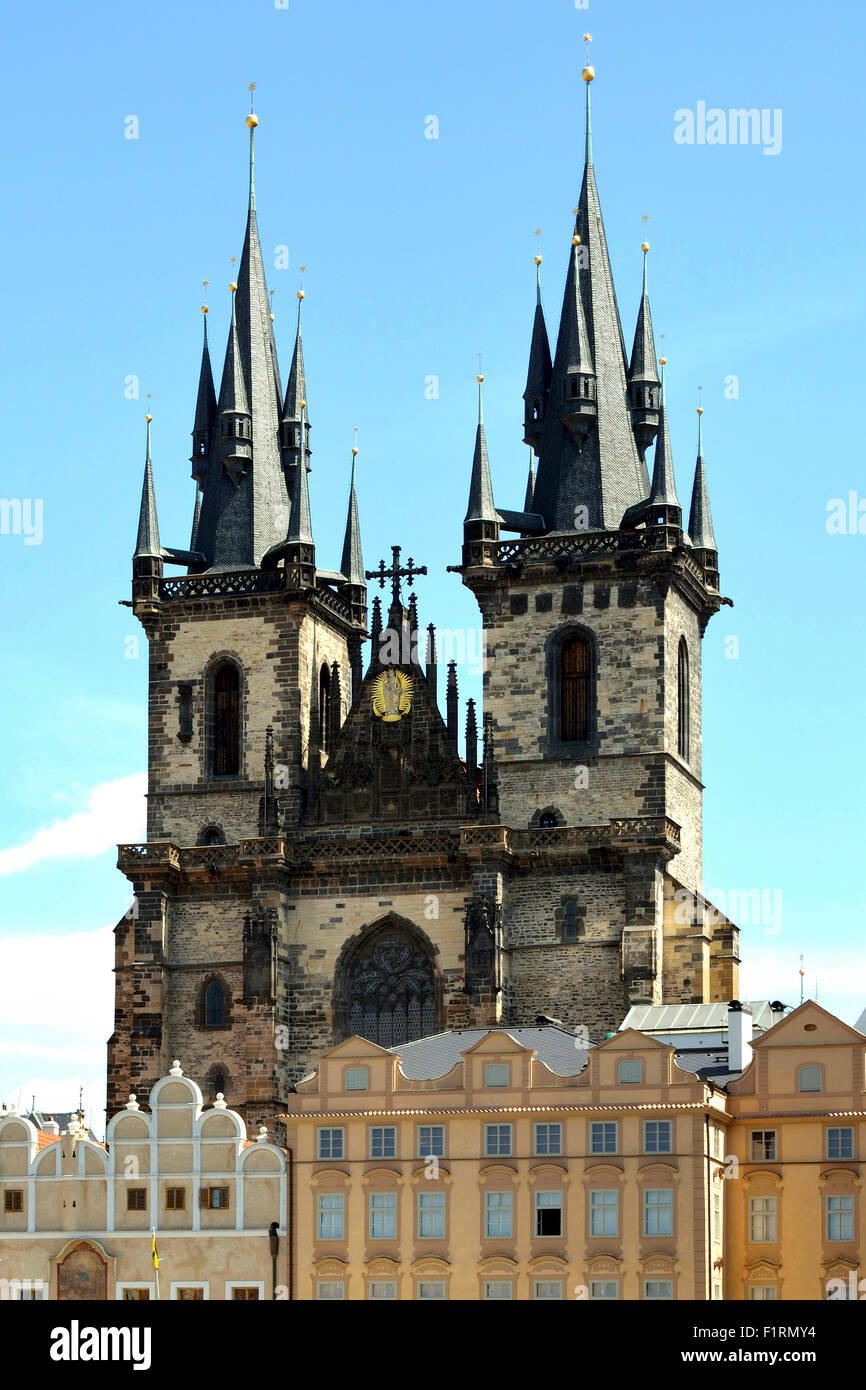Church of Our Lady before Tyn at the Old Town Square of  Prague. Stock Photo