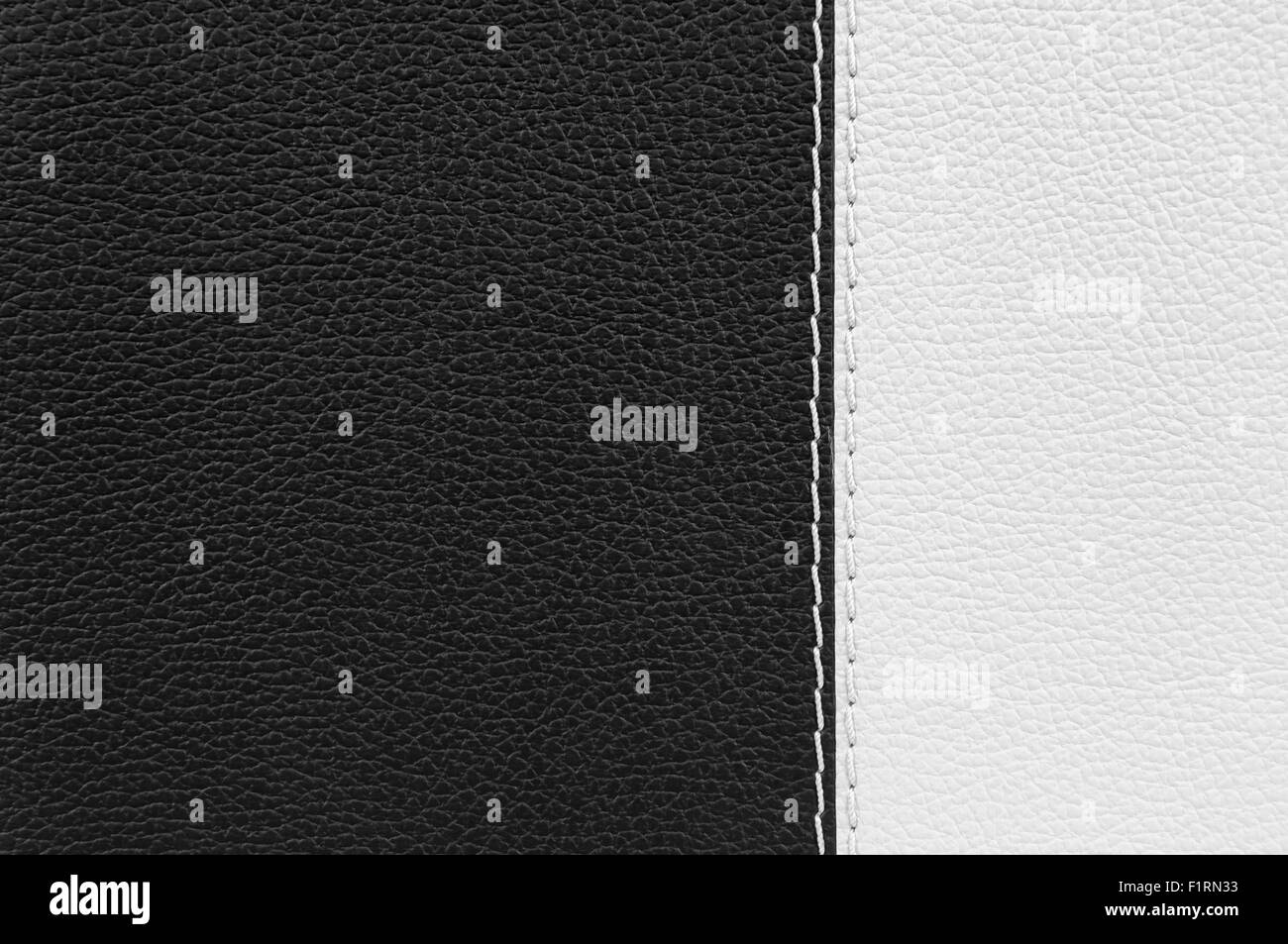 Black and white leather texture with white stitches Stock Photo Alamy