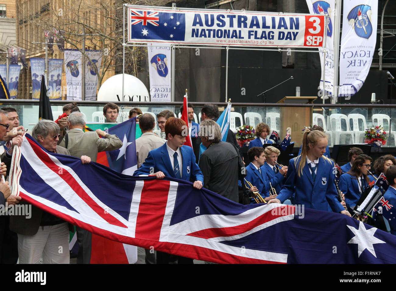 Australian National Flag Day event at Martin Place, Sydney, Australia. 3  September 2015 Stock Photo - Alamy