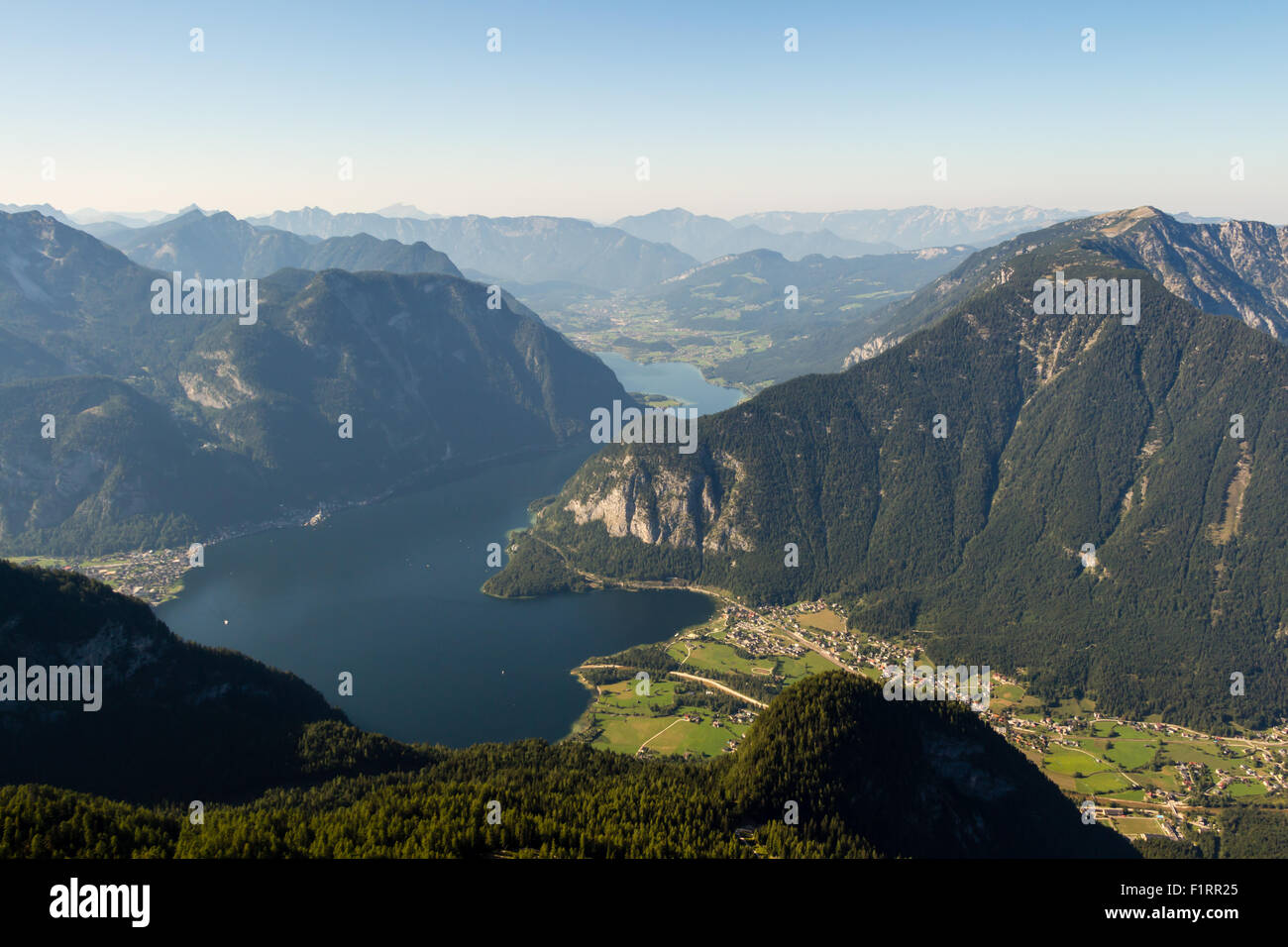 Beautiful Alps view from Dachstein Mountain, 5 Fingers viewing Platform, Austria Stock Photo