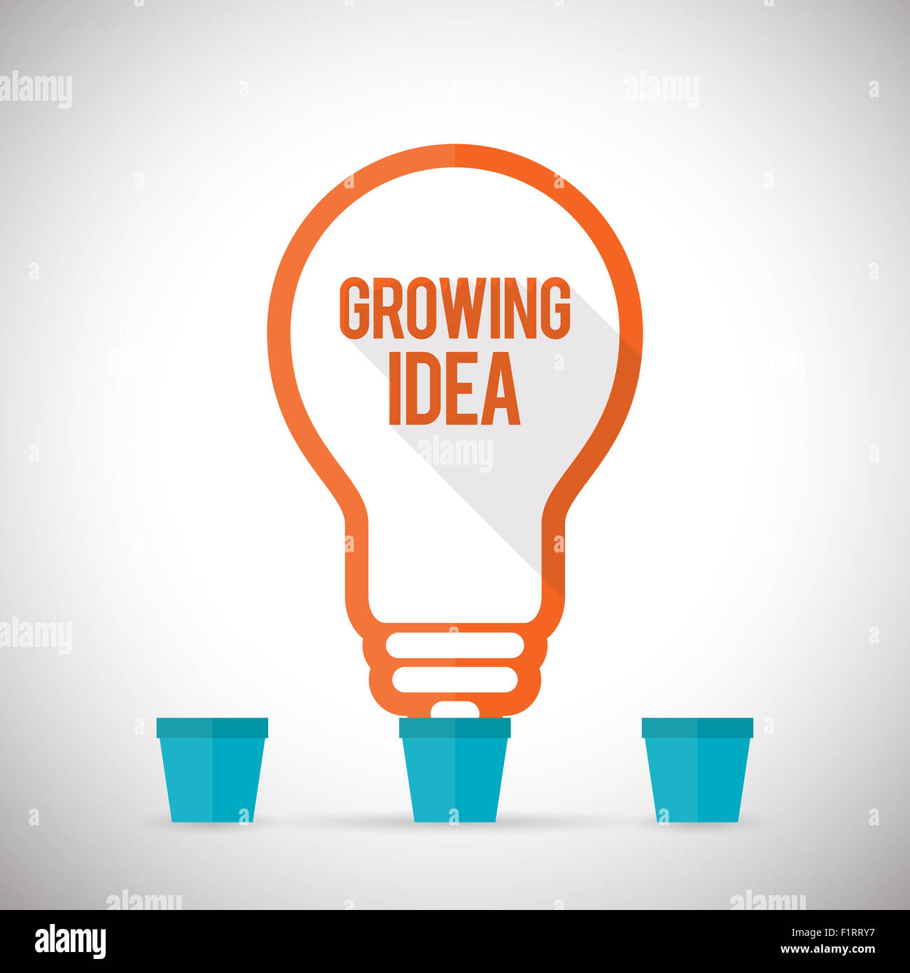 Vector illustration of minimalistic cartoon of a large lightbulb growing on  a pot Stock Photo - Alamy