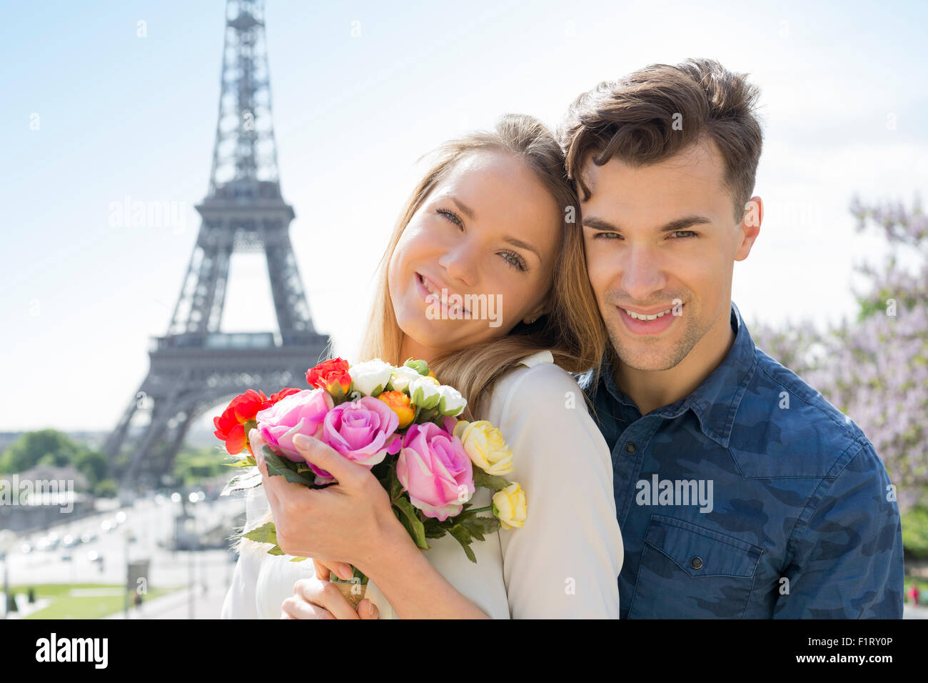 Couple Dating in Paris Stock Photo