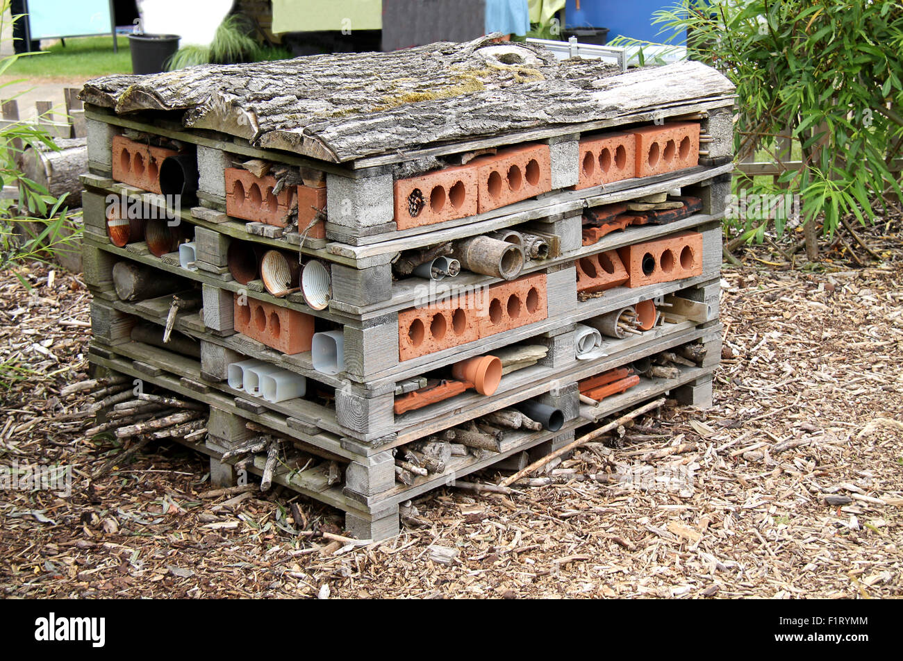An Insect and Animal House Shelter for a Garden Stock Photo - Alamy