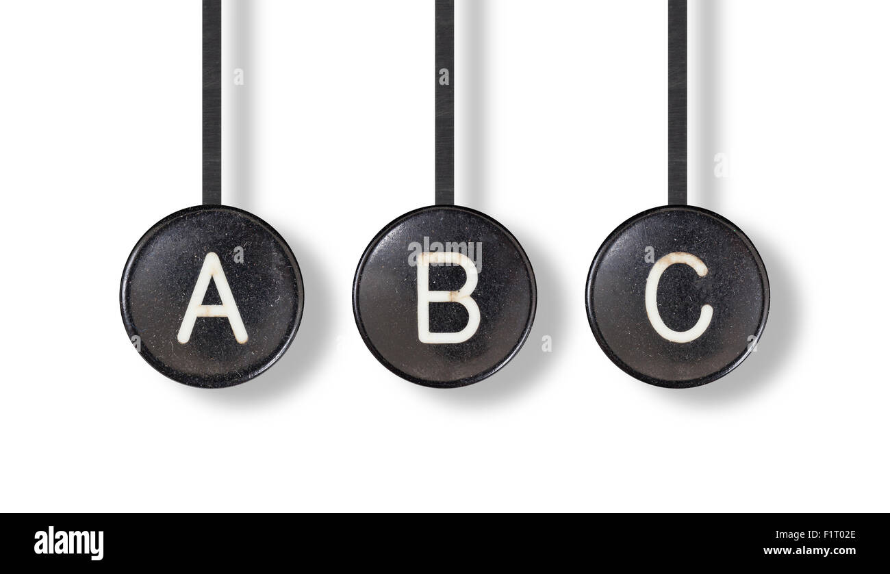 Typewriter buttons, isolated on white background ABC Stock Photo Alamy