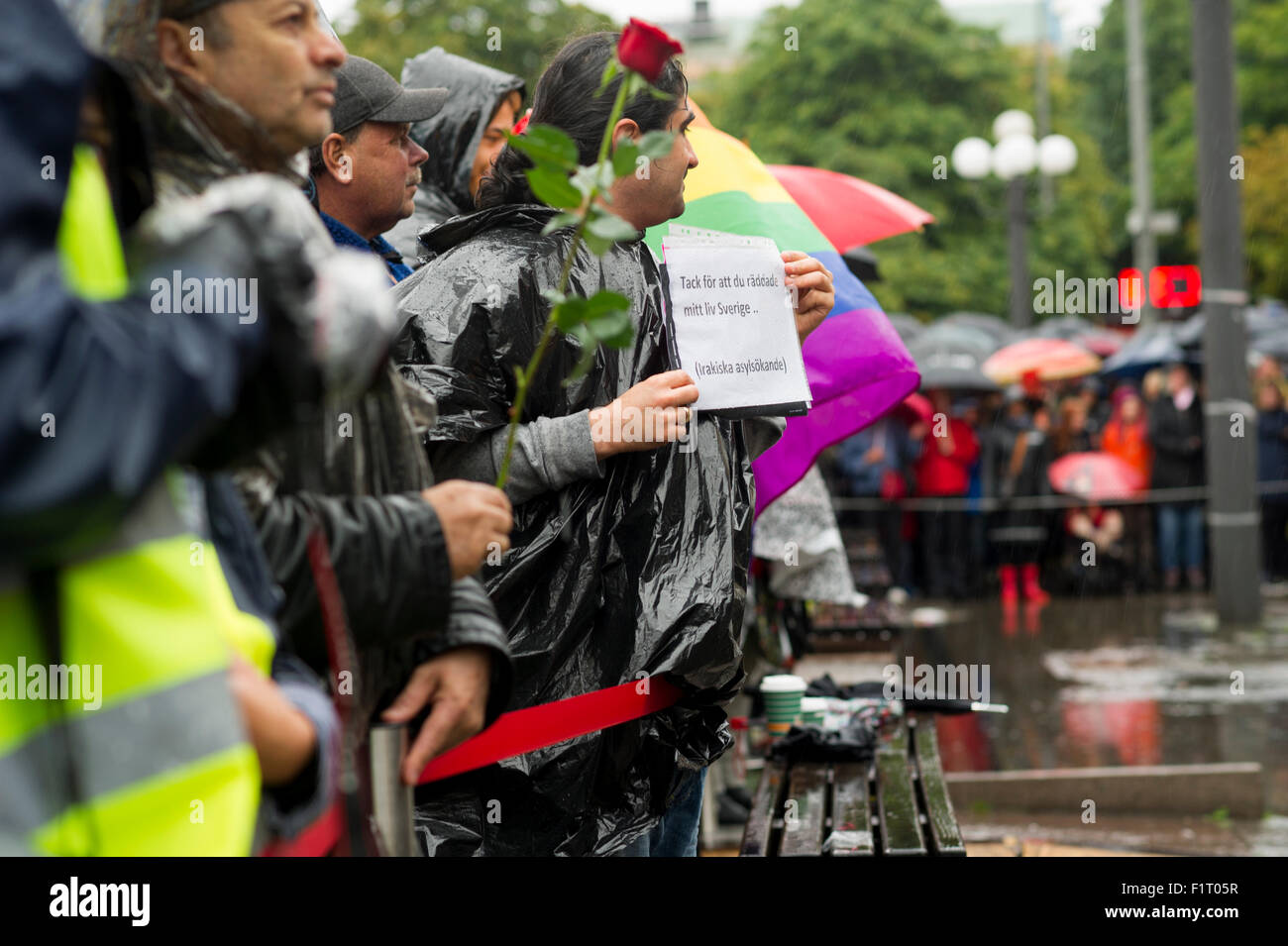 Save Sweden Stockholm, Sweden, 6th September, 2015. Refugees welcome - Swedish ...
