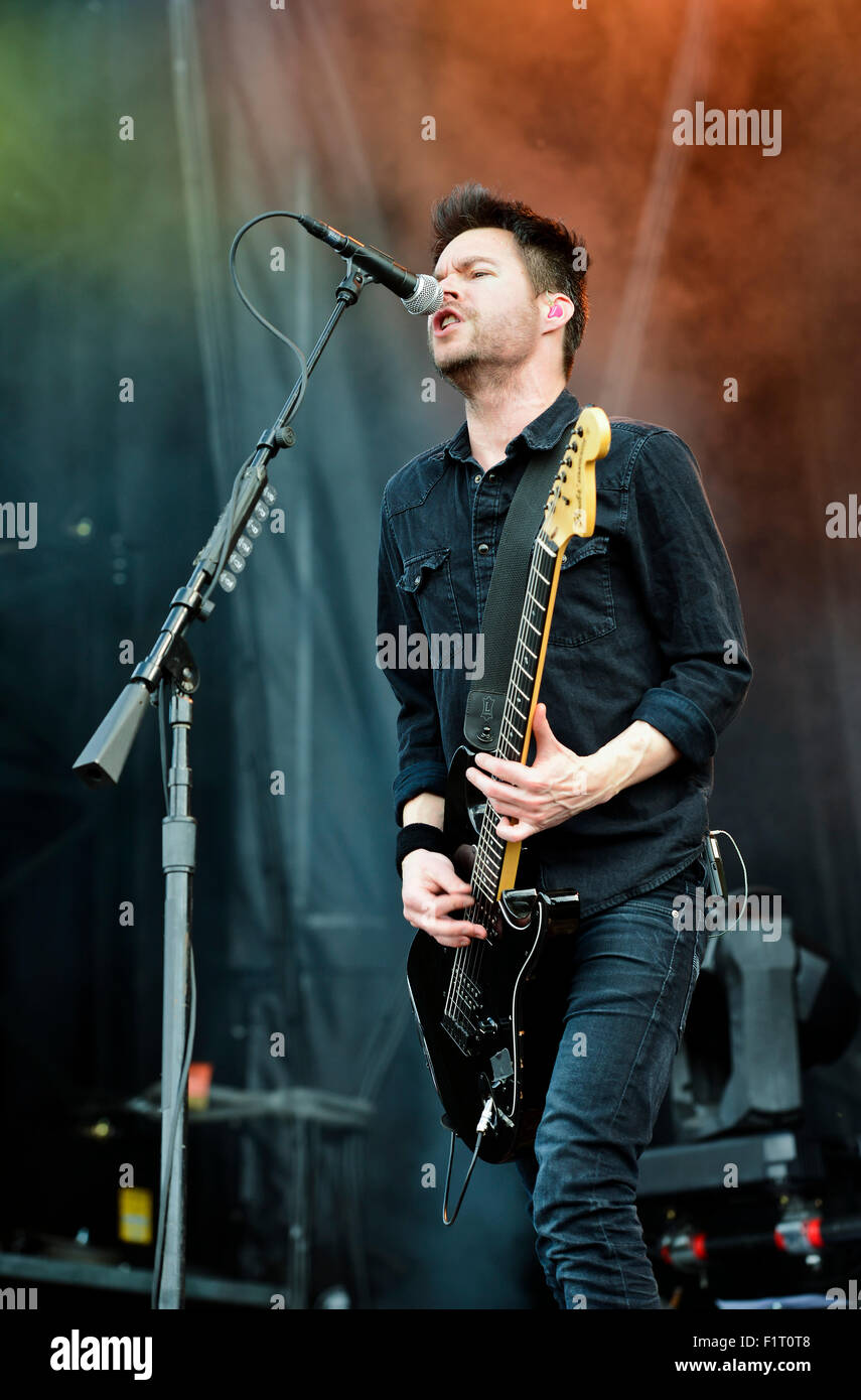 Pete Loeffler Guitarist and vocals for the band Chevelle Performing at the  2015 Monster Energy Carolina Rebellion Stock Photo