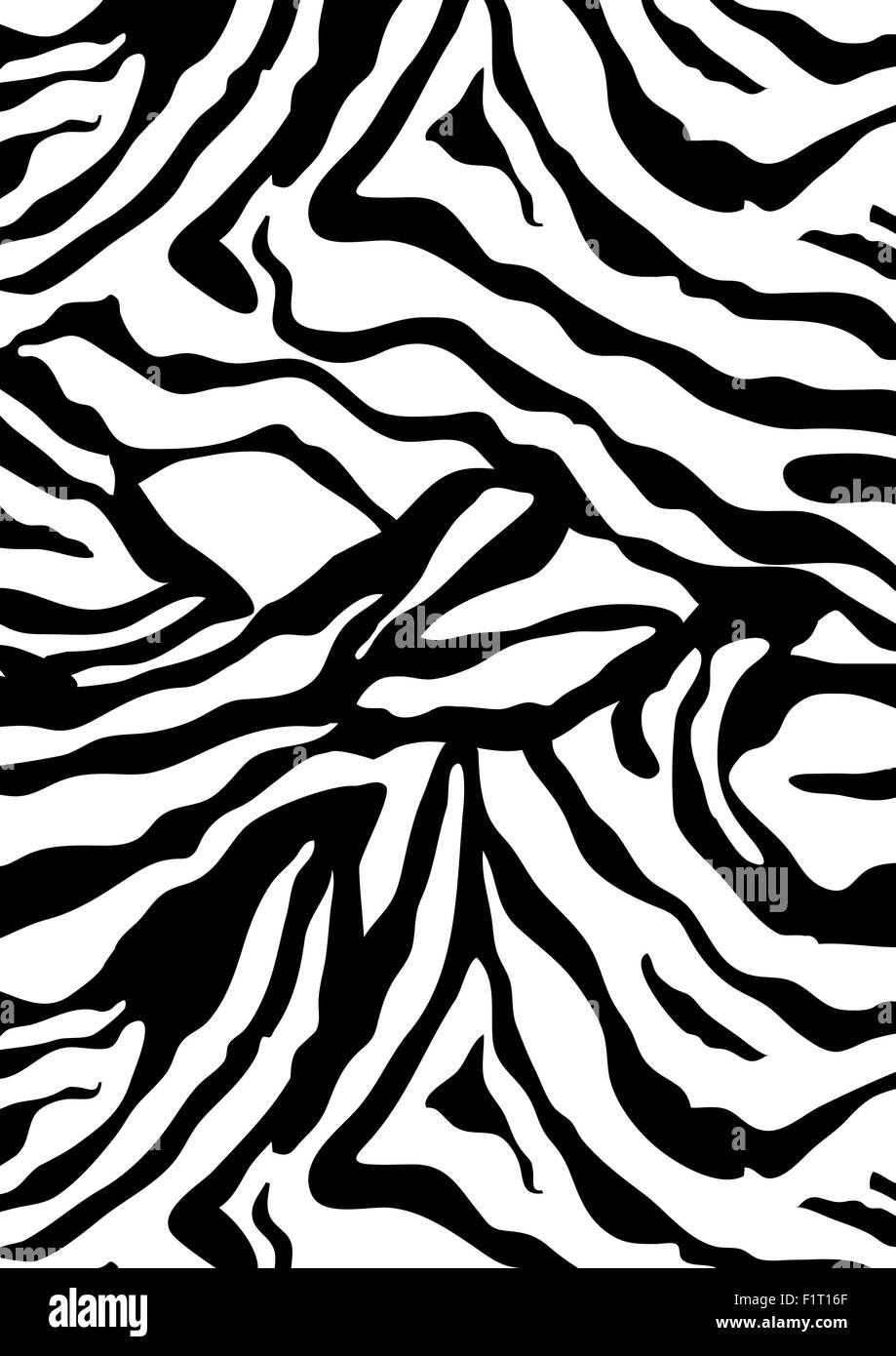 Zebra stripes repeat pattern in black and white Stock Vector