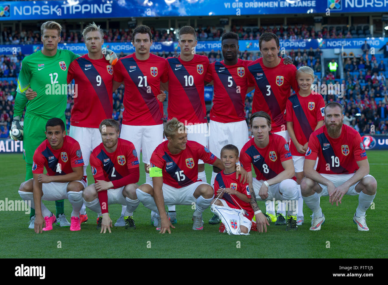Oslo Norway 06th Sep 15 Uefa Euro 16 Qualifying Norway Versus Croatia The Norway Football Team Pose Prior To Their Match Against Croatia At The Ullevaal Stadion In Oslo Norway Credit Action