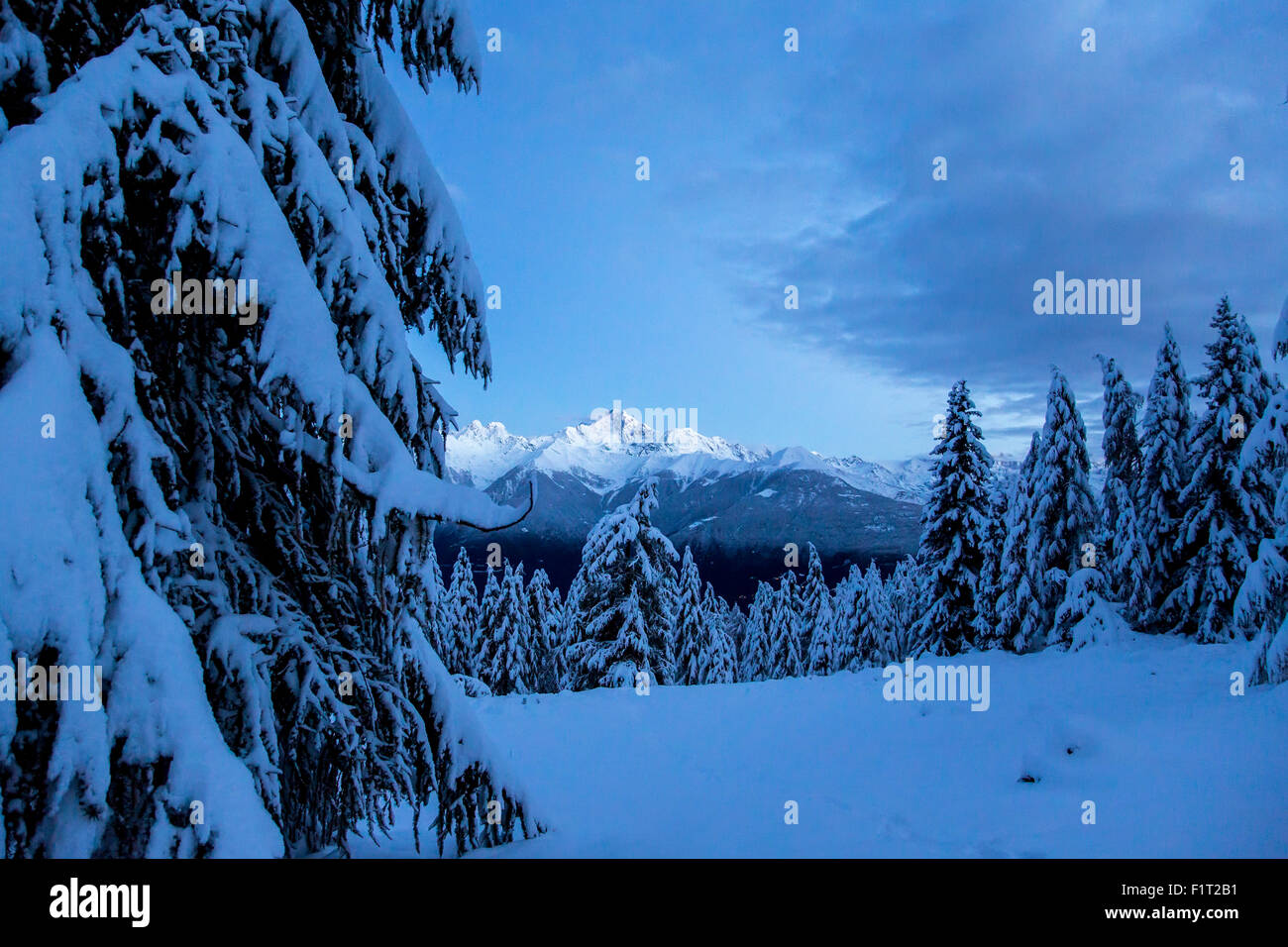 The autumn snowy landscape, Casera Lake, Livrio Valley, Orobie Alps, Valtellina, Lombardy, Italy, Europe Stock Photo