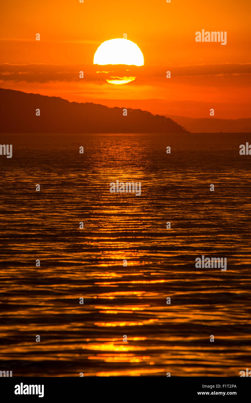 Sunset at Cape Maclear, UNESCO World Heritage Site, Lake Malawi, Malawi, Africa Stock Photo