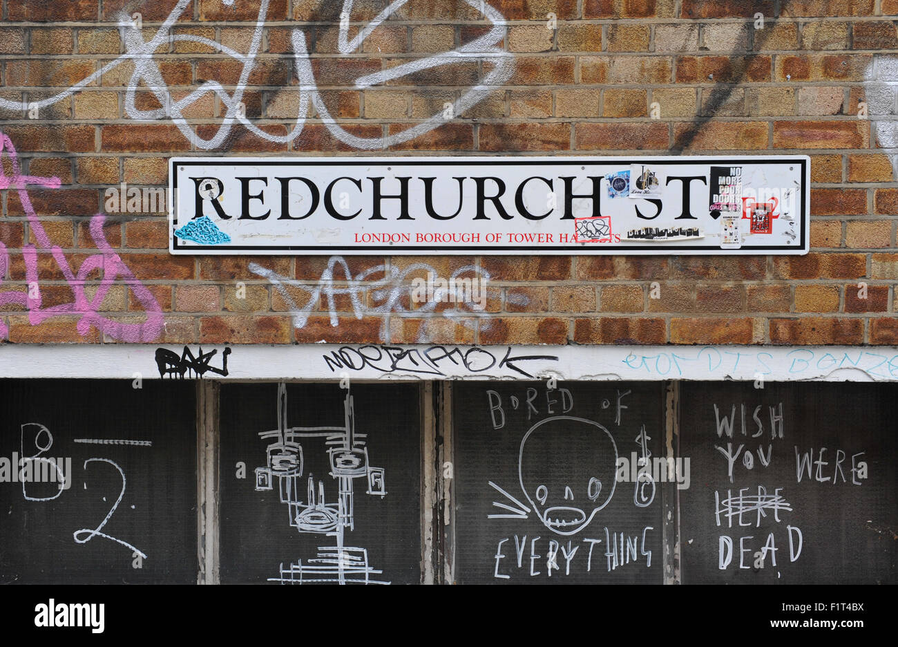 Street art/graffitti around the East End of London, UK Stock Photo