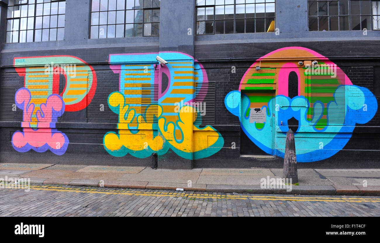 Street art/graffitti around the East End of London, UK Stock Photo