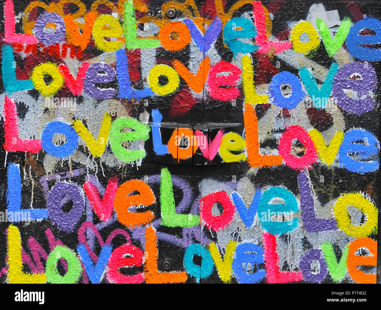 'Love' graffiti street art, London, UK Stock Photo