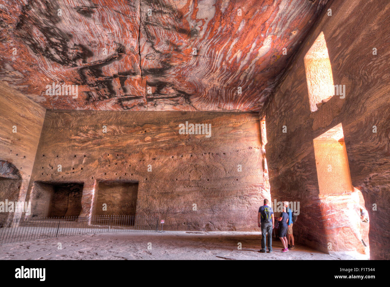 Inside the Urn Tomb, Royal Tombs, Petra, UNESCO World Heritage Site, Jordan, Middle East Stock Photo