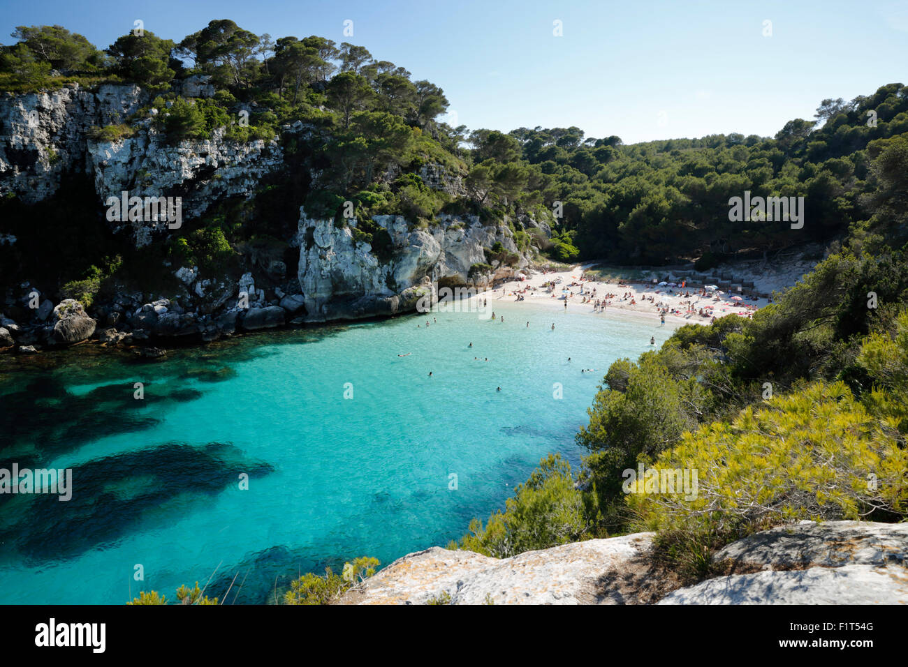 Cala Macarelleta, near Cala Galdana, South West Coast, Menorca, Balearic Islands, Spain, Mediterranean, Europe Stock Photo