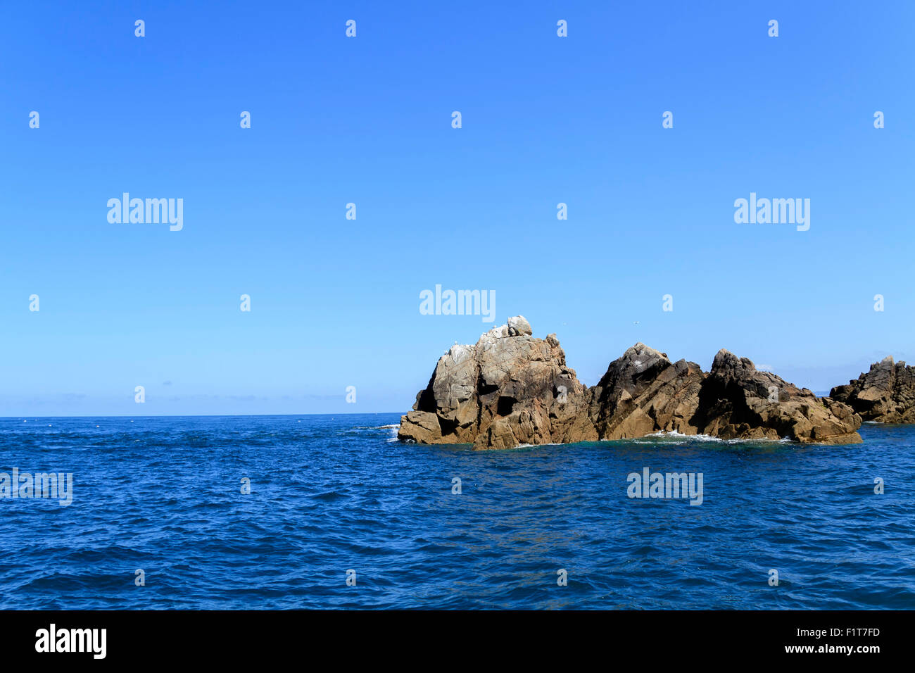 rocks boulders near Rouzic Island Brittany Stock Photo