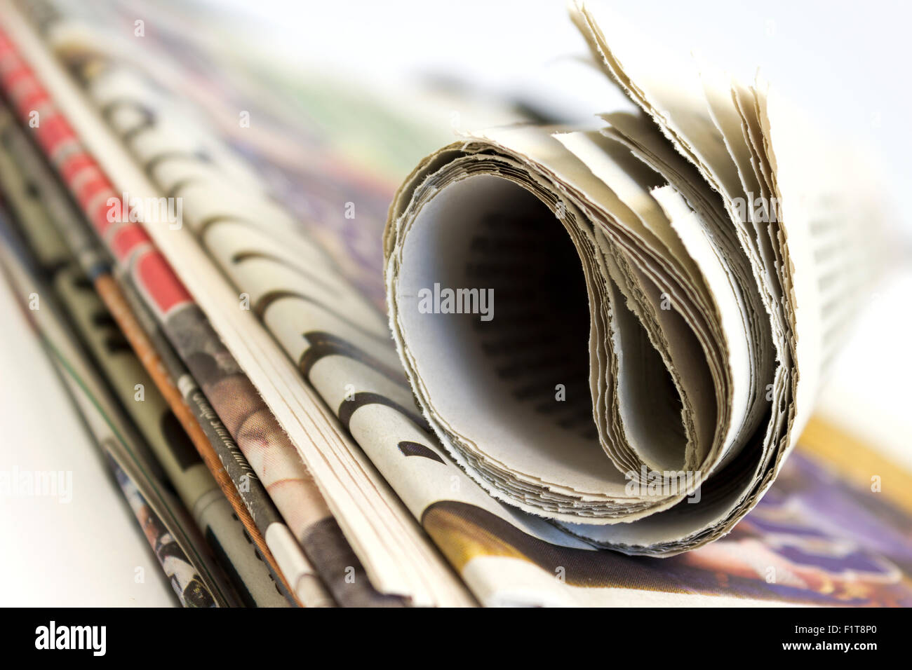 Stack of newspaper Stock Photo
