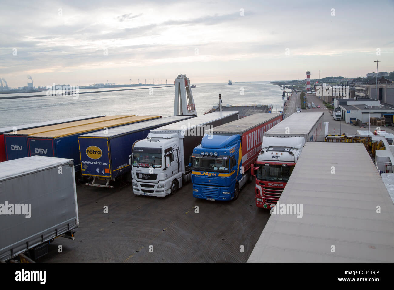 Lorries on Stena Lines ferry, Port of Rotterdam, Hook of Holland