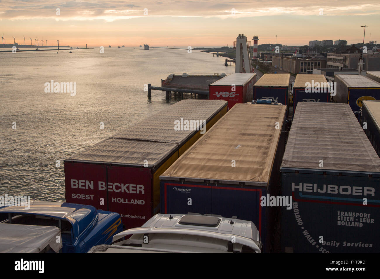 Lorries on Stena Lines ferry, Port of Rotterdam, Hook of Holland