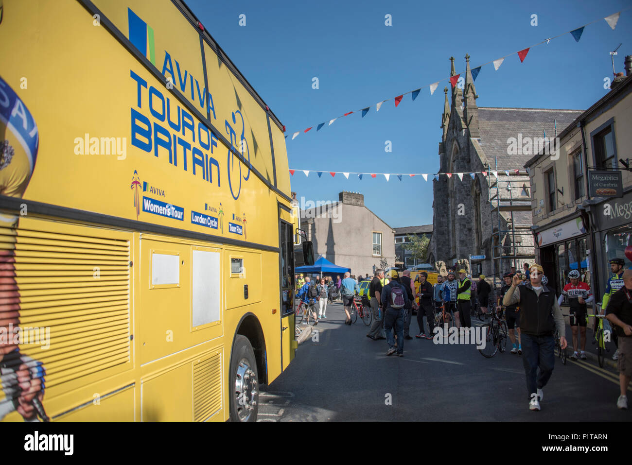 Stage 2 Aviva Tour of Britain cycle race start venue in Clitheroe