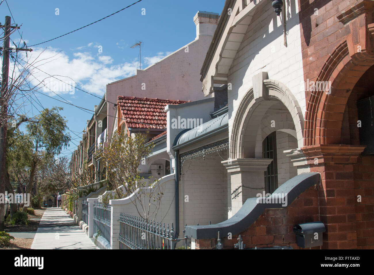 traditional victorian era homes in Newtown suburb of Sydney Australia