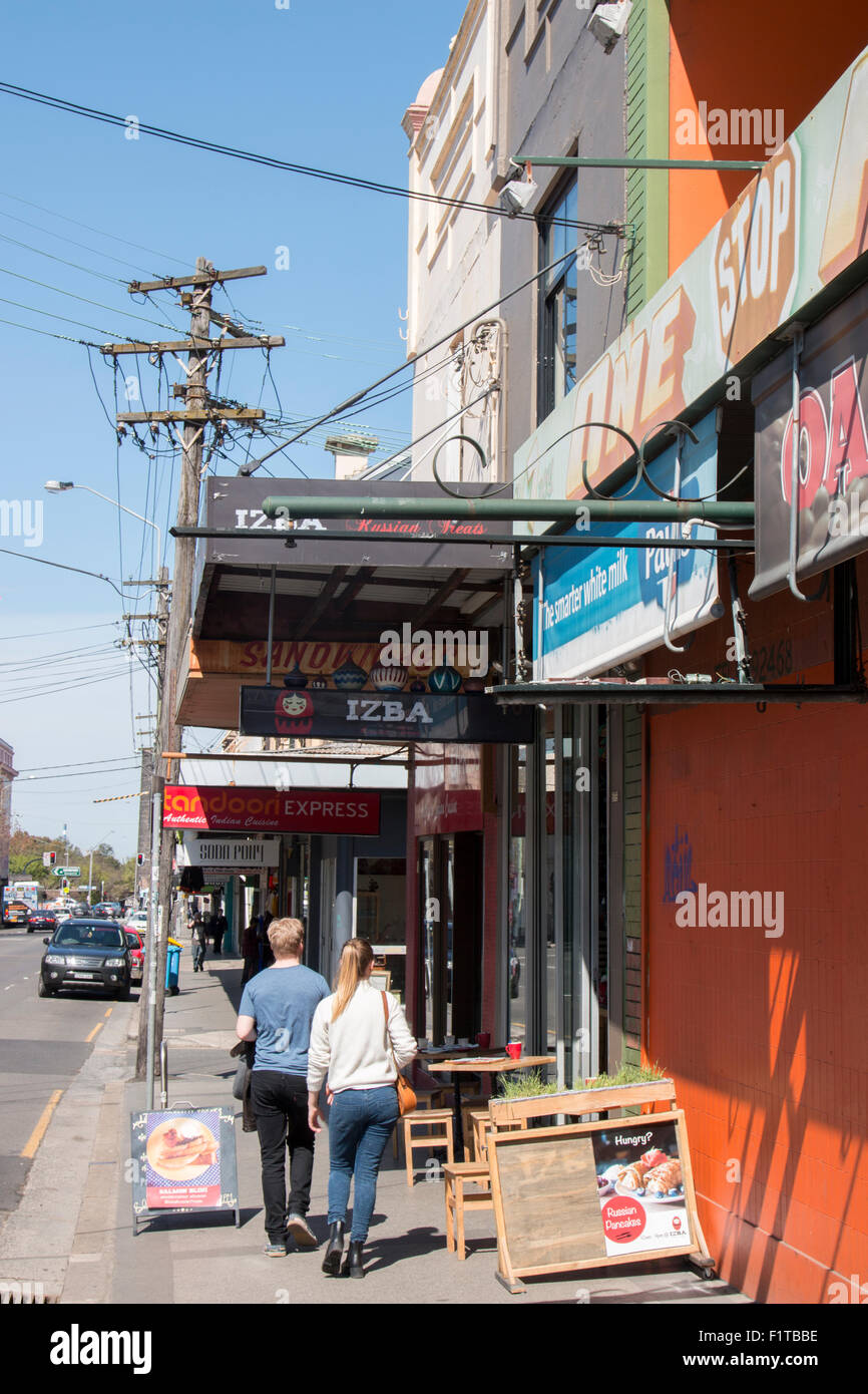 shops and stores on king street in Newtown suburb of Sydney, Australia