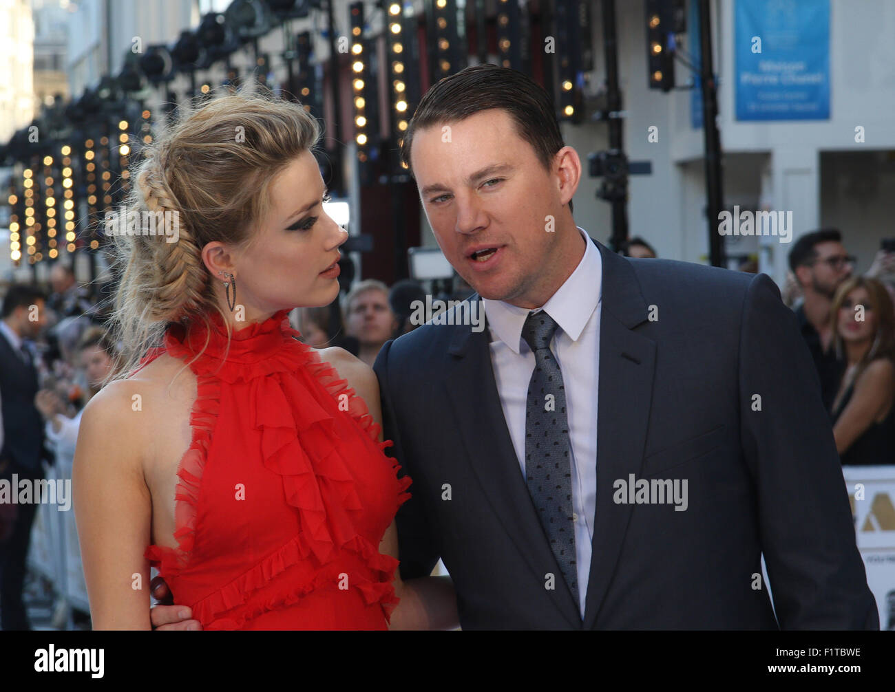 LONDON, UK, 30th June 2015: Amber Heard and Channing Tatum attend the Magic Mike: XXL - UK film premiere, Leicester Square in Lo Stock Photo