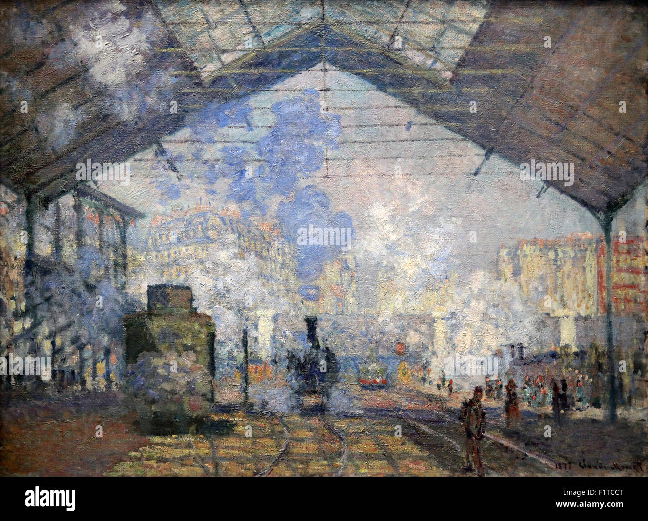 The SaintLazare Station 1877 by Claude 18401926 Stock Photo Alamy