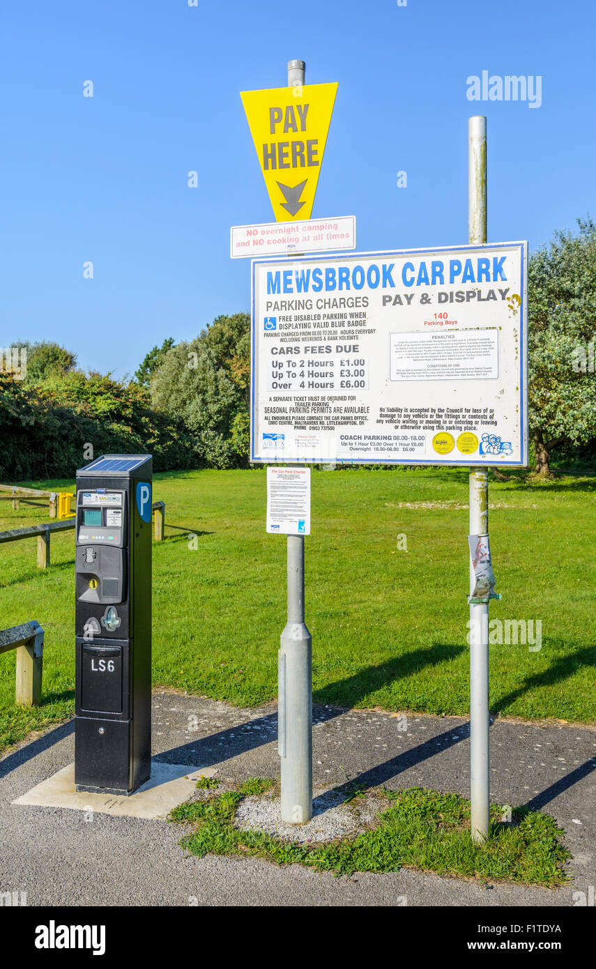 Pay and Display ticketing machine in a car park in England, UK. Stock Photo