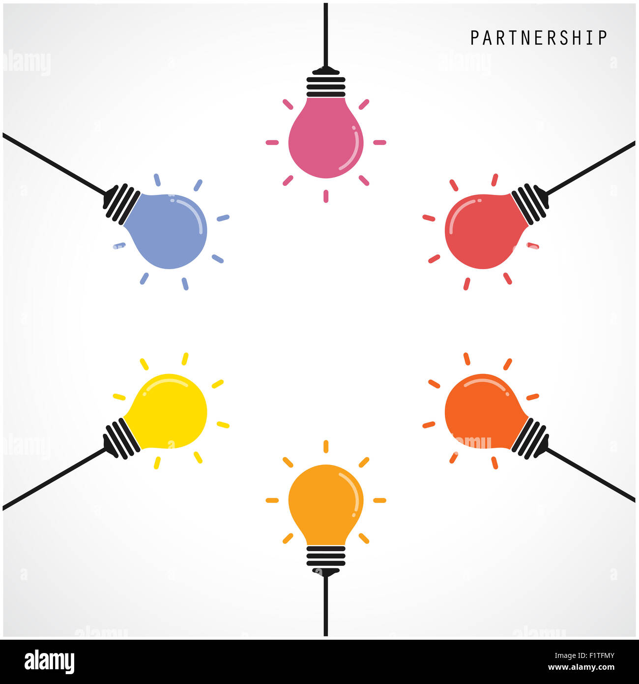 Creative light bulb Idea concept banner background. Brainstorming and teamwork concept . Stock Photo