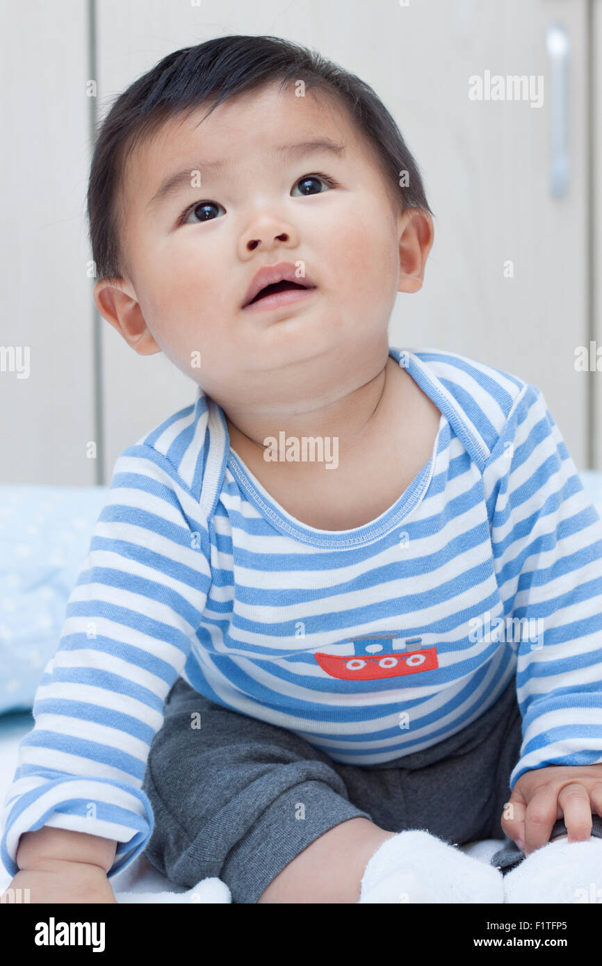 Close-up of a cute Chinese baby boy Stock Photo