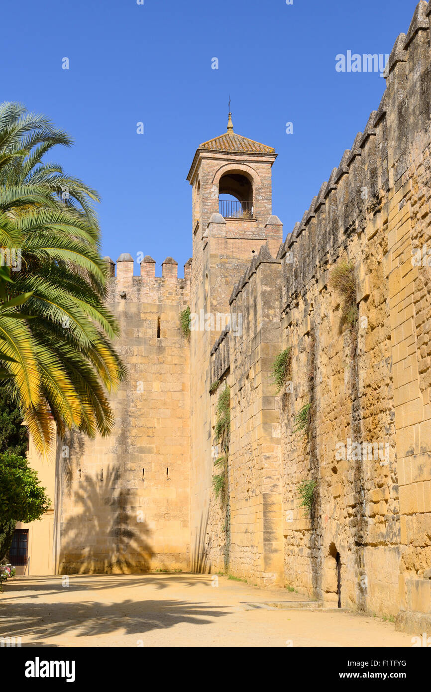 Exterior of Alcazar de los Reyes Cristianos in Cordoba, Andalusia, Spain Stock Photo