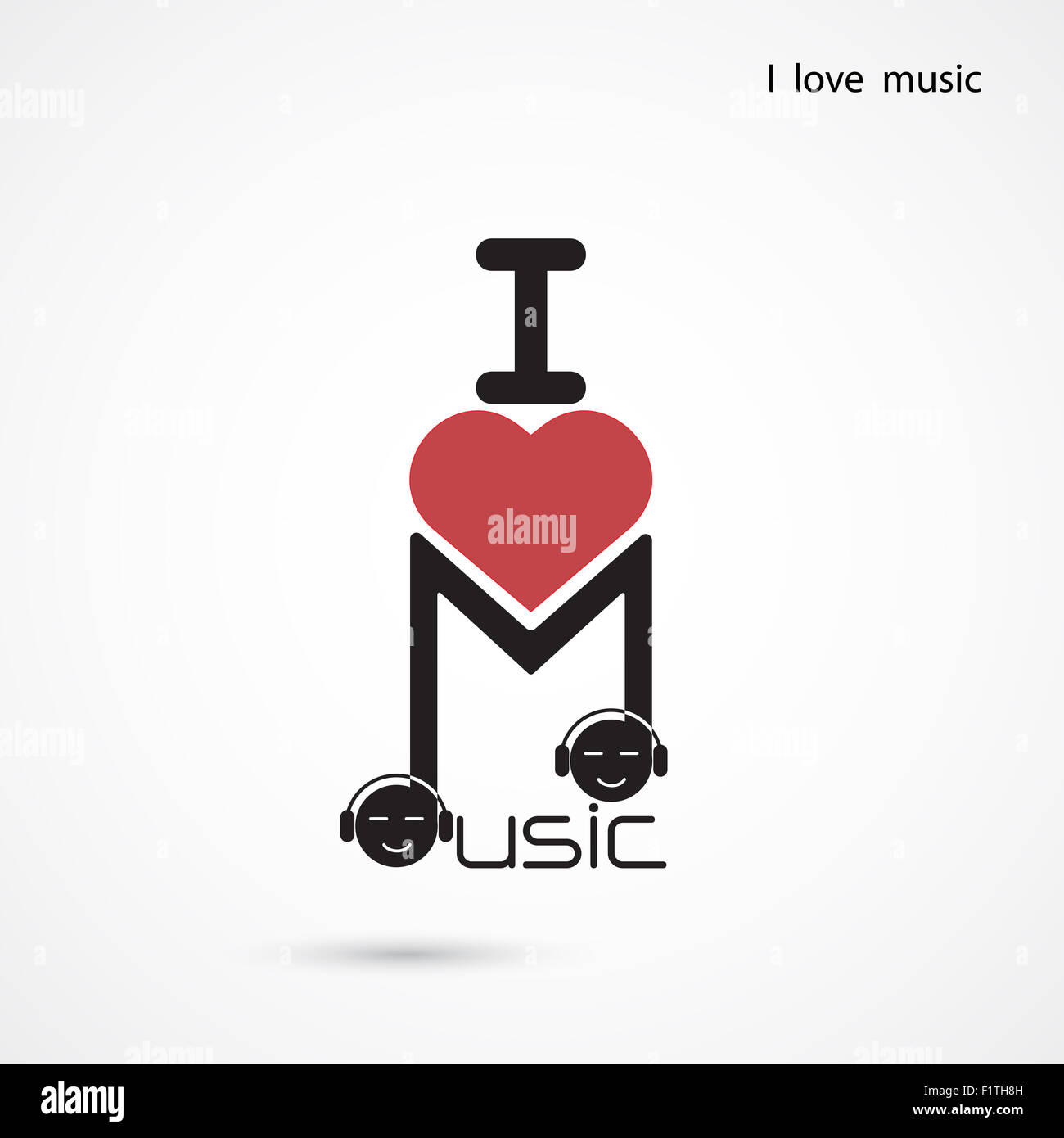 Creative music note abstract logo design. Musical creative logotype symbol. I love music concept. Stock Photo