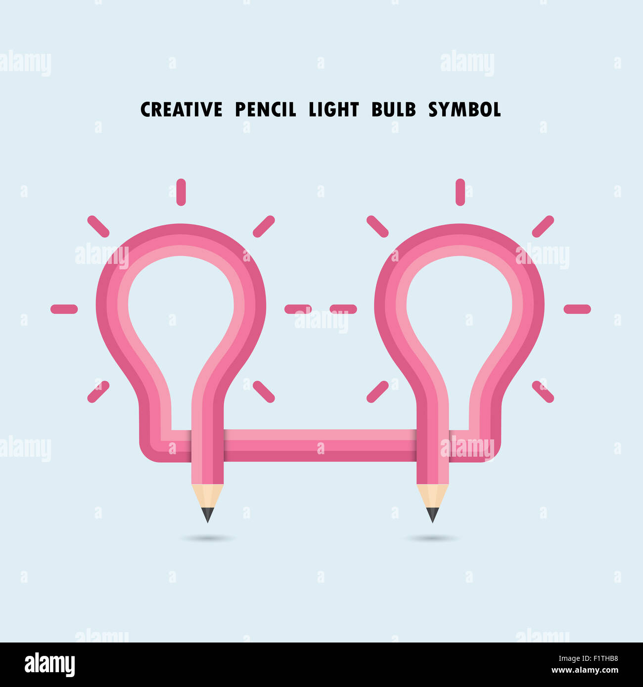 Pencil and light bulb on background. Education concept. Stock Photo