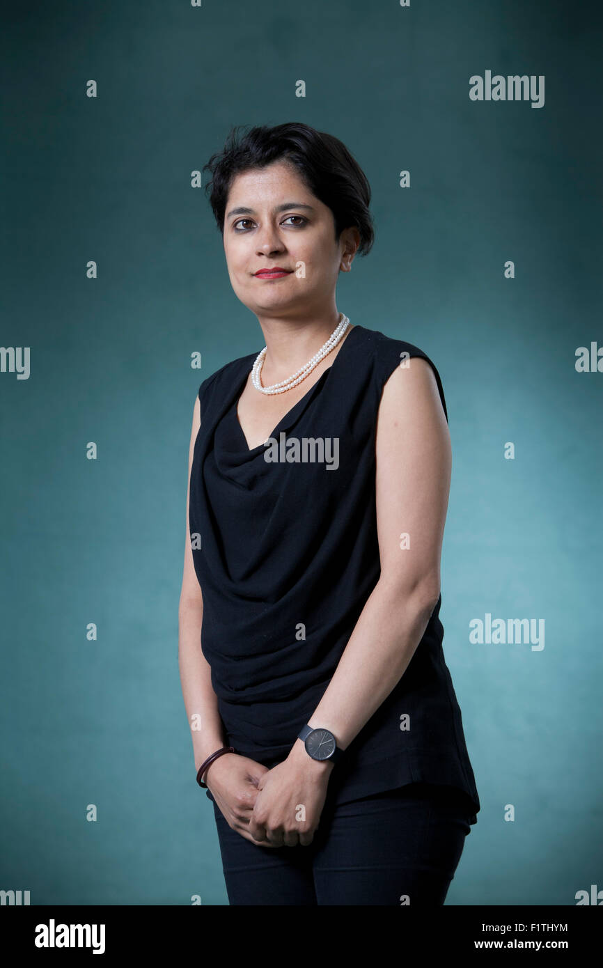 Sharmishta 'Shami' Chakrabarti CBE, the director of Liberty, at the Edinburgh International Book Festival 2015. Edinburgh, Scotland. 19th August 2015 Stock Photo