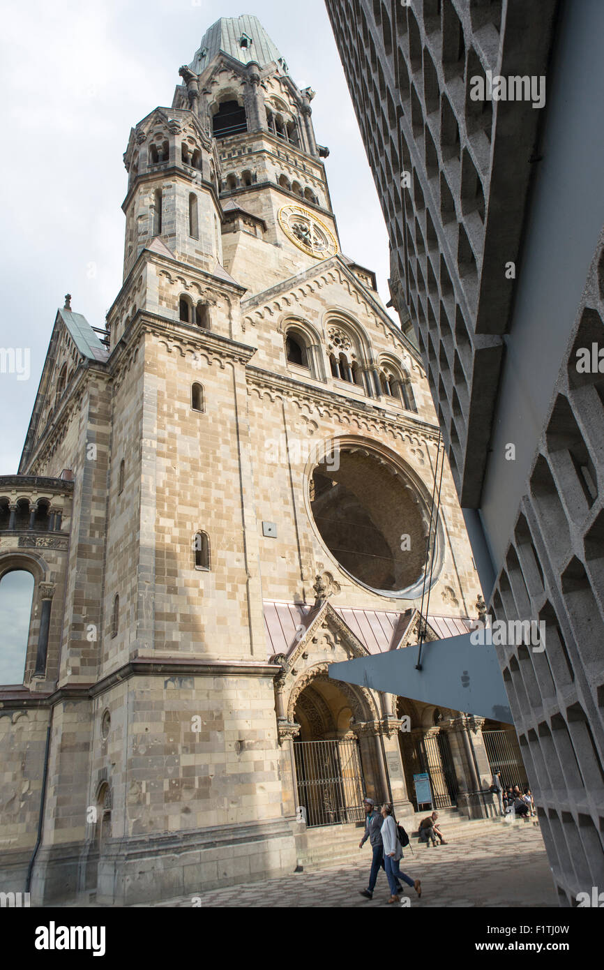 Berlin , Germany. Kaiser Wilhelm Memorial Church (old church left , new