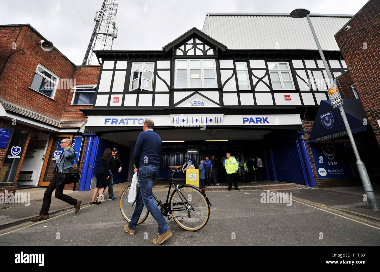 Portsmouth Hampshire UK - Fratton Park Football Ground - Editorial use only. No merchandising. For Football images FA and Premier League restrictions apply inc. no internet/mobile usage without FAPL license - for details contact Football Dataco Stock Photo