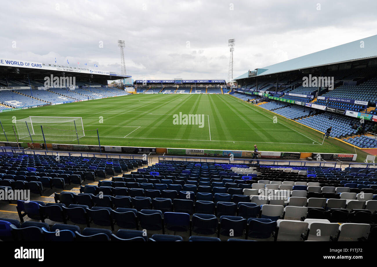Portsmouth Hampshire UK - Fratton Park Football Ground - Editorial use only. No merchandising. For Football images FA and Premier League restrictions apply inc. no internet/mobile usage without FAPL license - for details contact Football Dataco Stock Photo