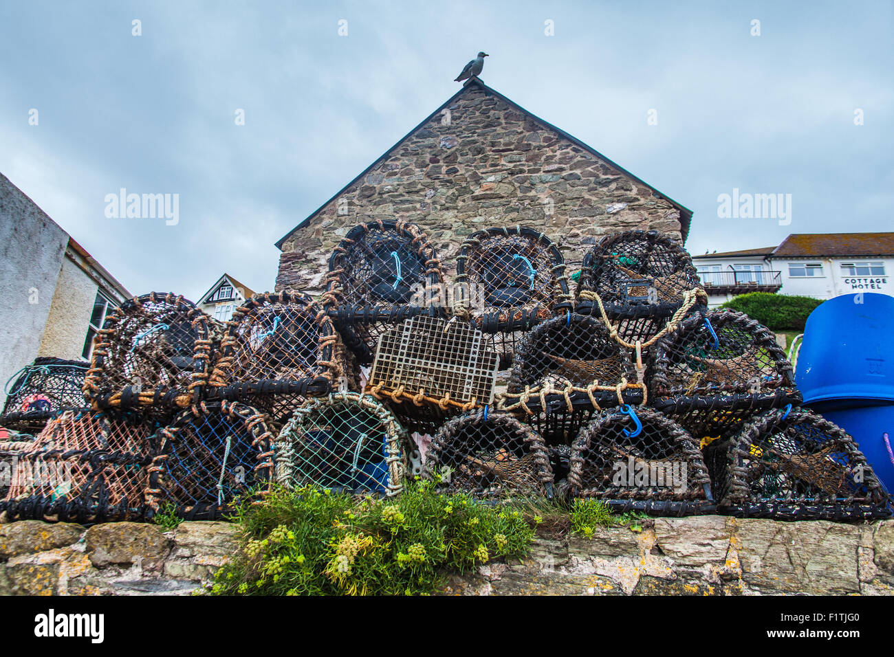 Traditional lobster pots or traps at Hope Cove, Kingsbridge, Devon