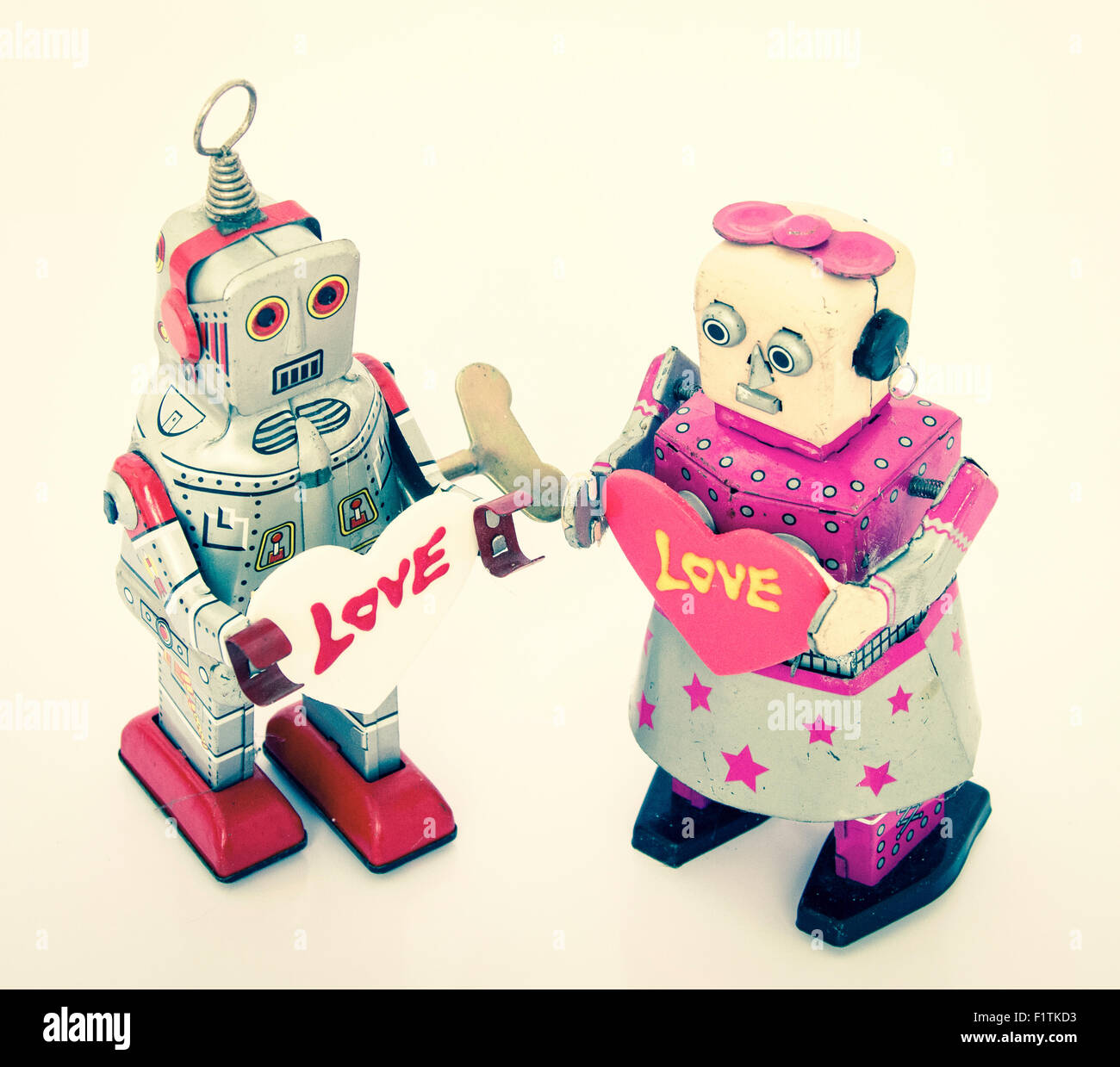 two robots in love Stock Photo
