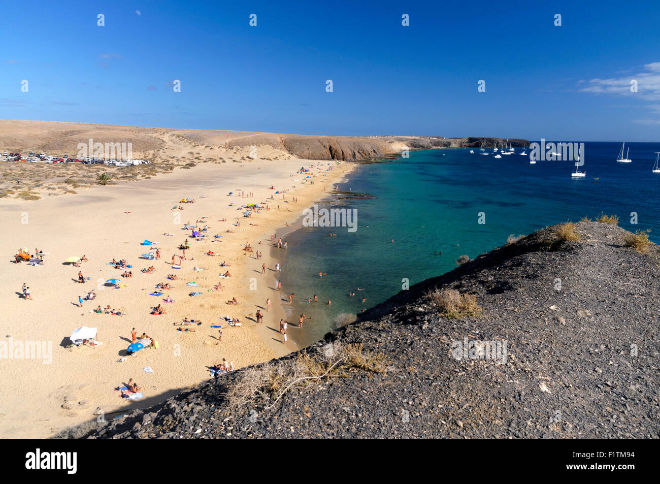 Playa Mujeres beach, Playa Blanca, Lanzarote, Canary Islands, Spain. Stock Photo
