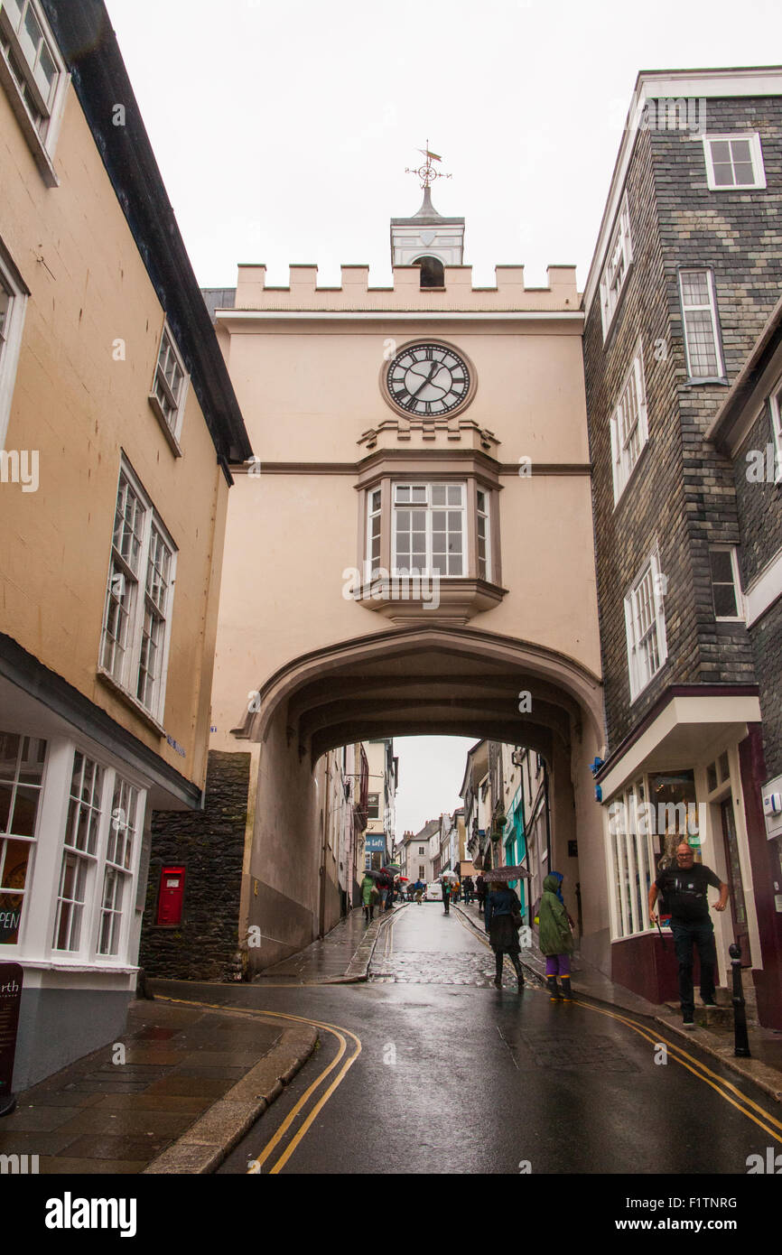 Totnes clock tower in the Rain, Devon, England, United Kingdom Stock Photo Alamy